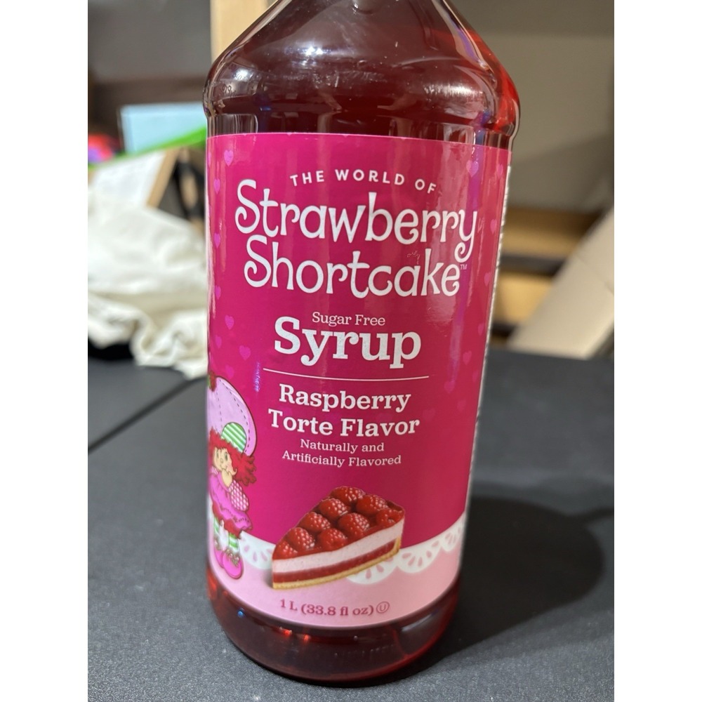 Strawberry Shortcake Sugar Free Syrup Raspberry Torte 1 Liter 33.8 oz RARE